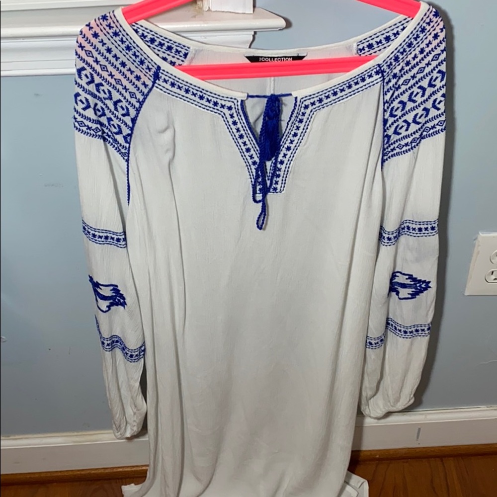 White cover up with blue details